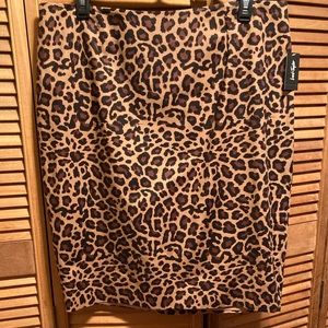 Lord & Taylor Woman Leopard Animal Print Pencil Skirt